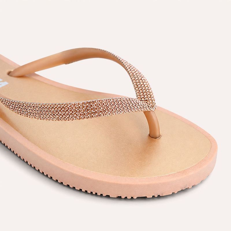 Chinelo Zatta de Dedo Strass Amora Cobre