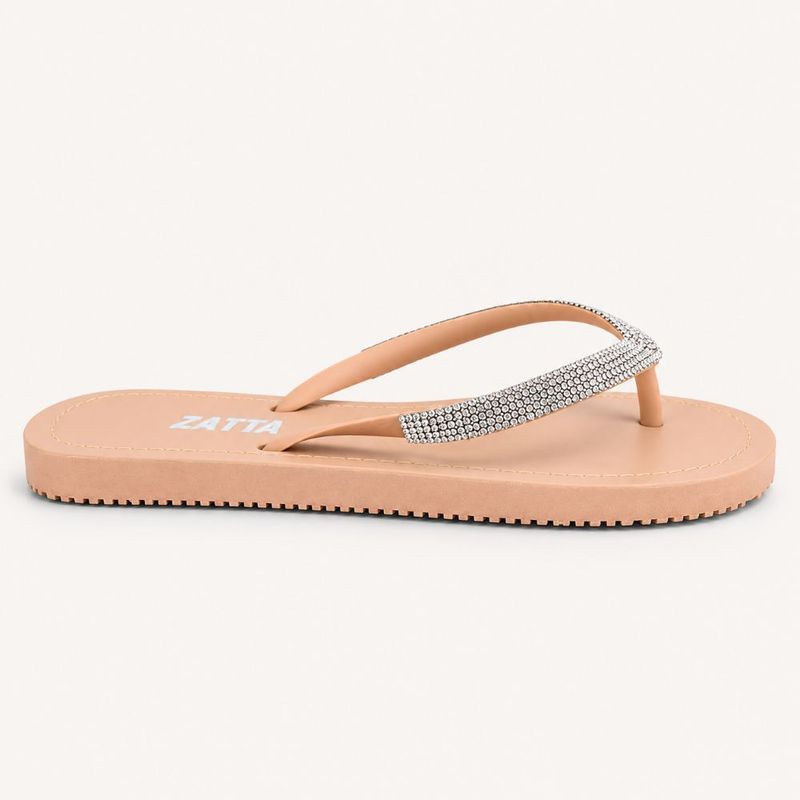 Chinelo Zatta de Dedo Strass Amora Nude