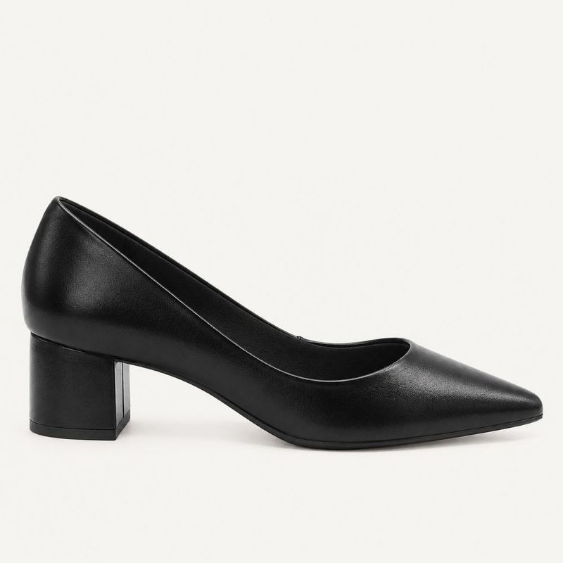 Scarpin Salto Bloco Baixo Leonor Preto