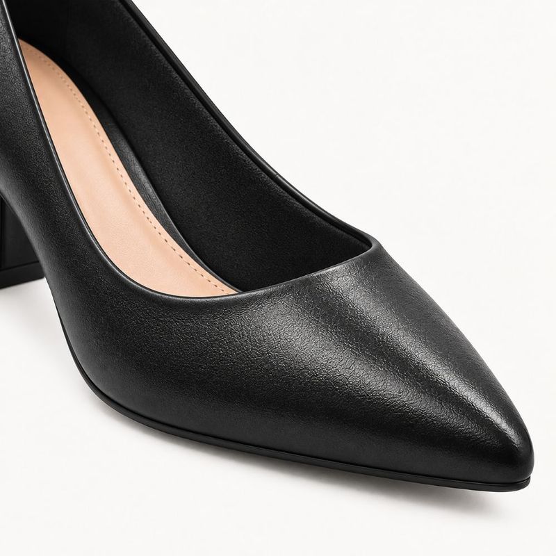 Scarpin Salto Bloco Baixo Leonor Preto