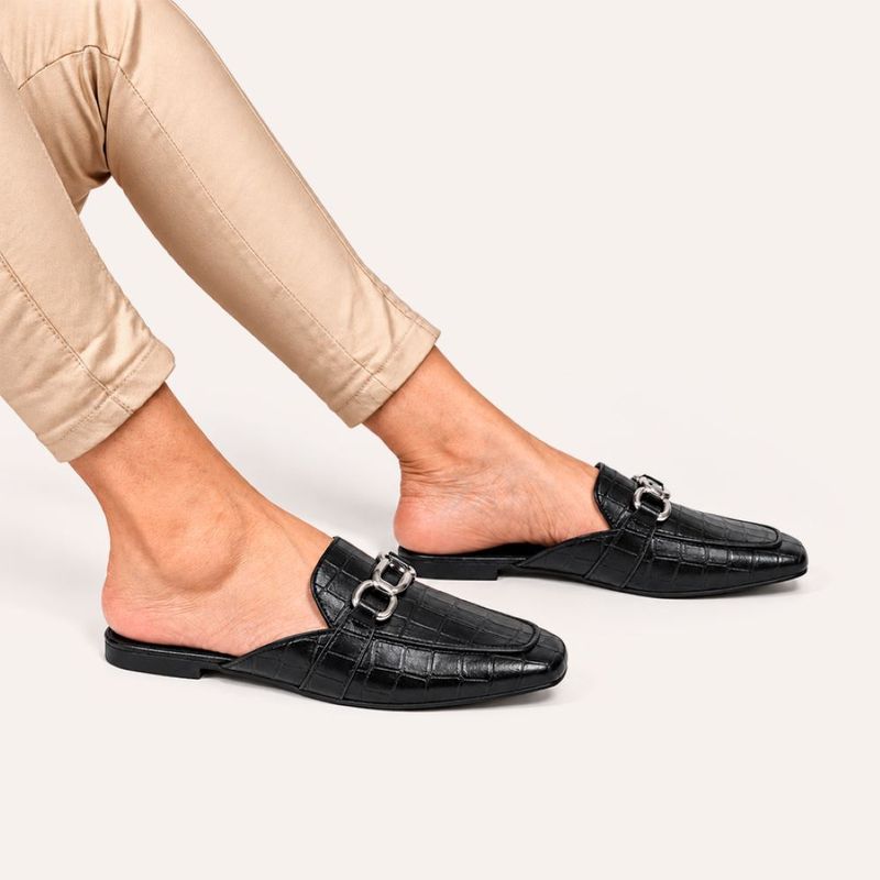 Mule Zatta Corrente Heloisa  Texturizado Preto 