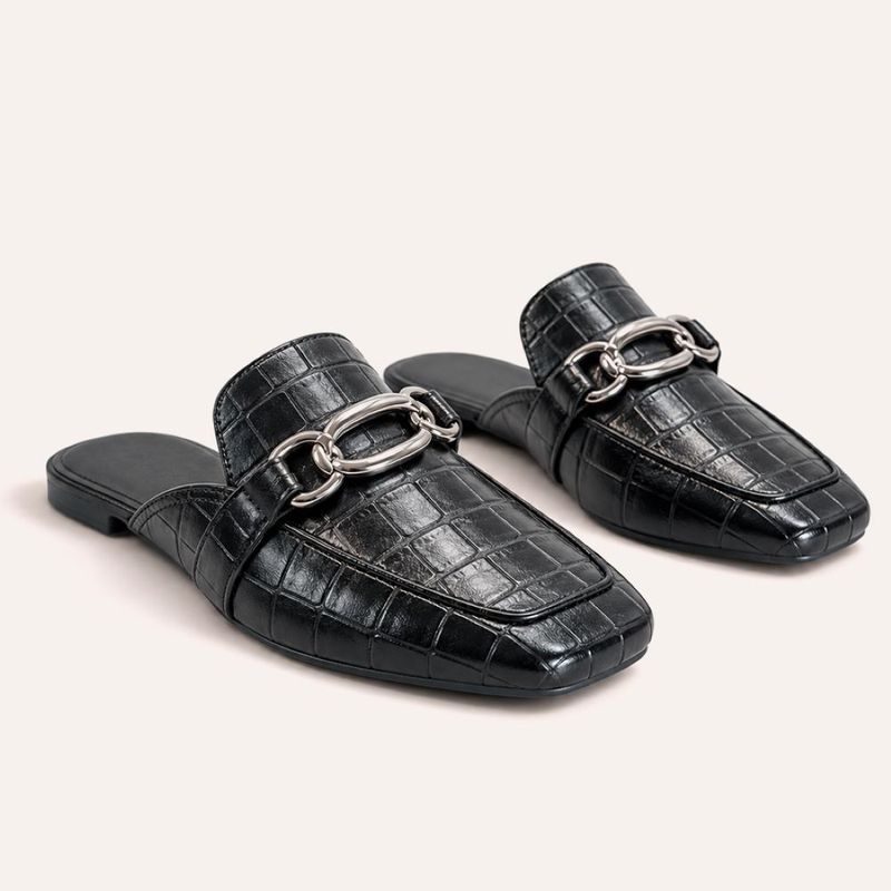 Mule Zatta Corrente Heloisa  Texturizado Preto 