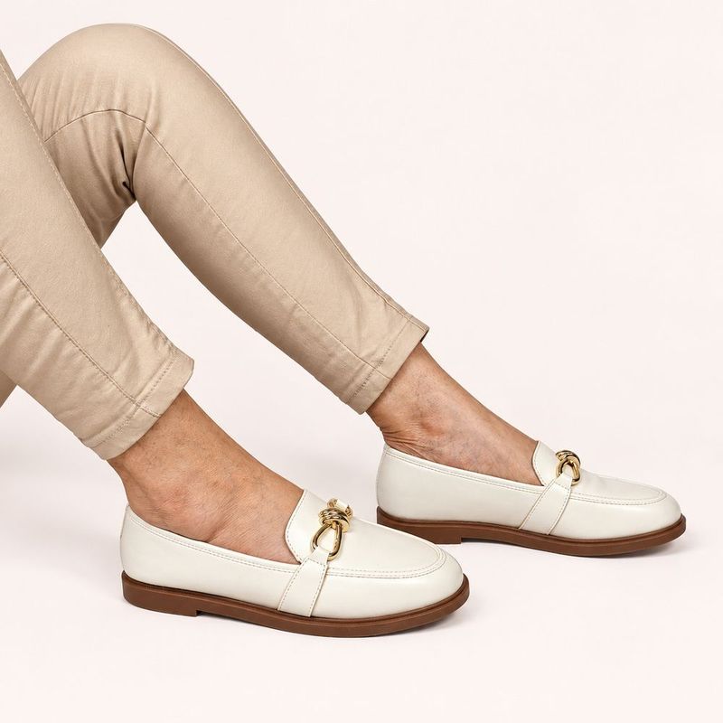 Mocassim Zatta Detalhe Fivela Kate Off White