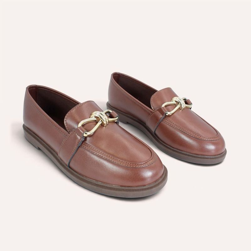 Mocassim Zatta Detalhe Fivela Kate Marrom