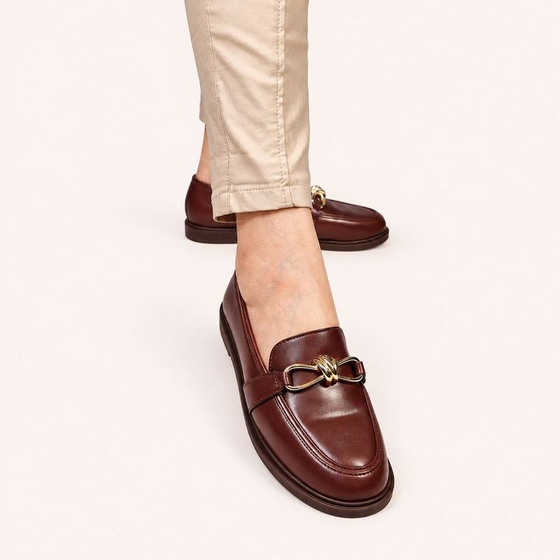 Mocassim Zatta Detalhe Fivela Kate Marrom