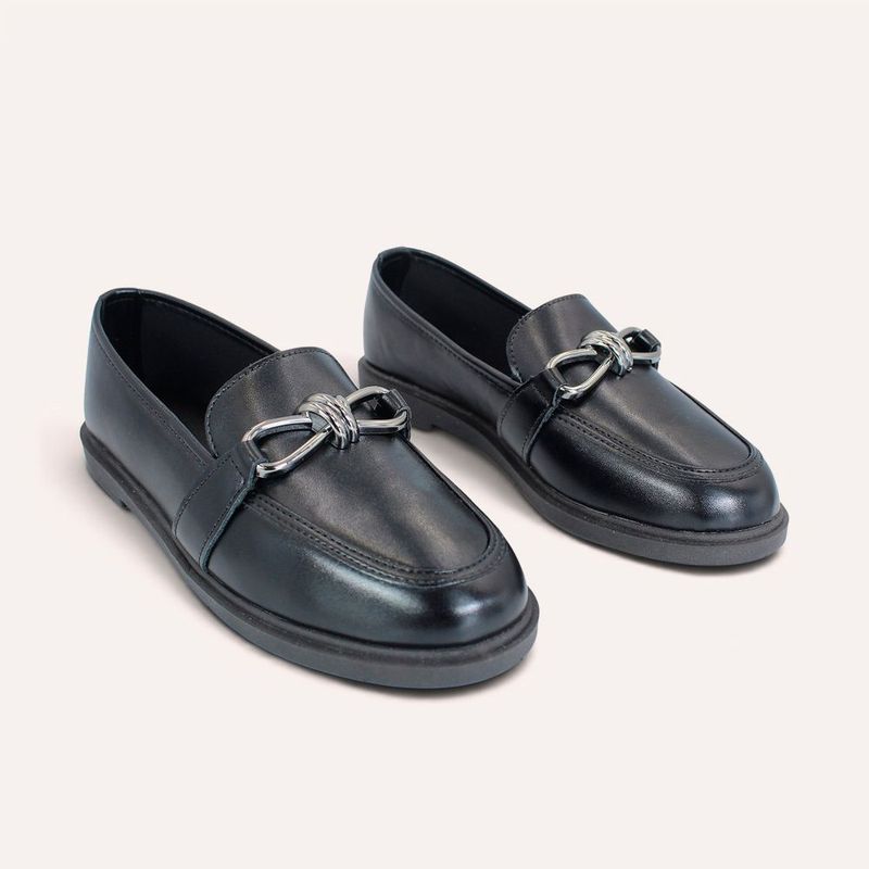 Mocassim Zatta Detalhe Fivela Kate Preto 