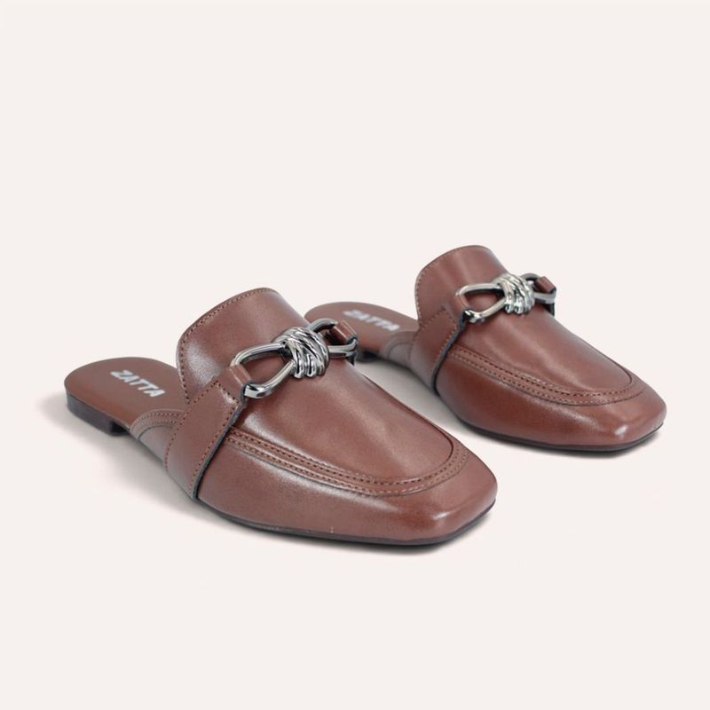 Mule Zatta Detalhe Fivela Kezia Marrom