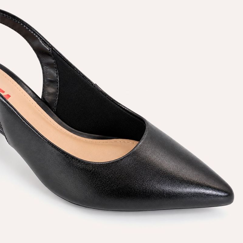 Scarpin Zatta Slingback Salto Médio Denise Preto