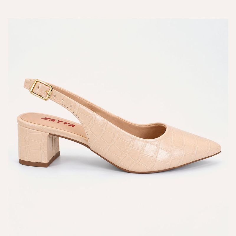 Scarpin Zatta Slingback Salto Médio Denise Amendoa