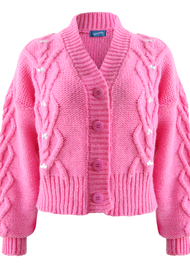 casaco secret oasis pink | secret oasis knit pink