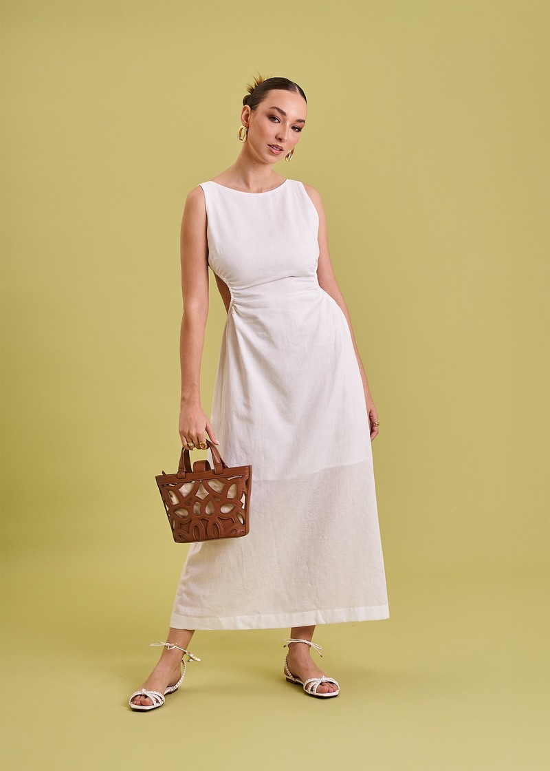 vestido dreaming linen white