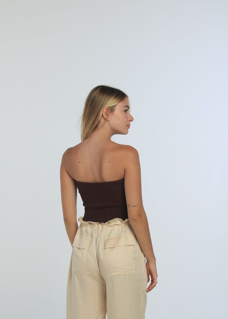 top strapless brown