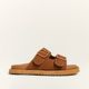Sandália Slide Fivela Camel