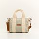 Bolsa Mini Tote Crochê Listras Verdes
