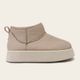 Bota Plataforma Luna Camurça Crochê