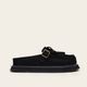 Mocassim Mule Clog Franja Camoscio Black