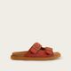 Sandália Slide Fivela Suede Marsala