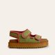 Sandália Papete Strap Sandal Crochê Verde
