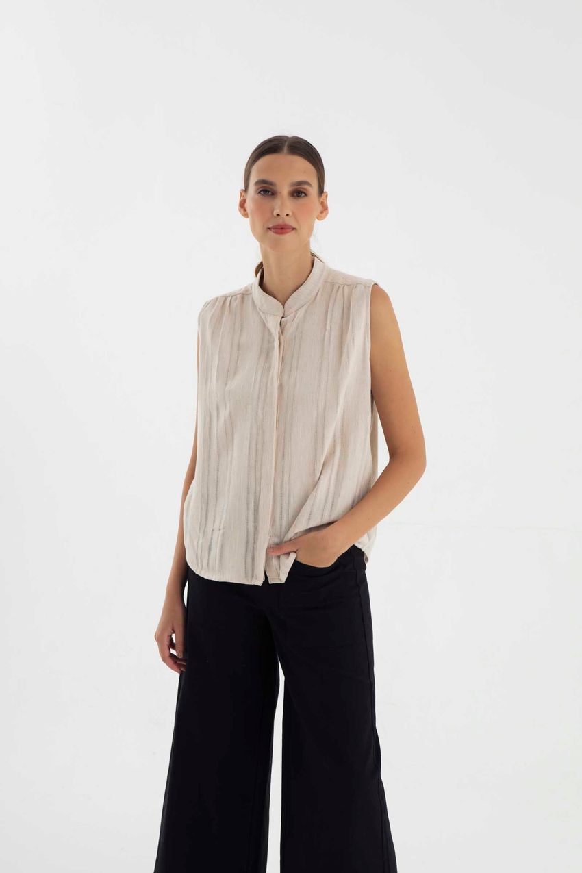 Blusa Cassis Linho Telado