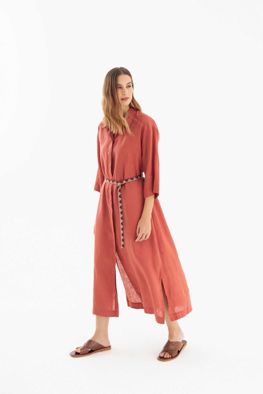 Chemise Amplo Linho Terracota