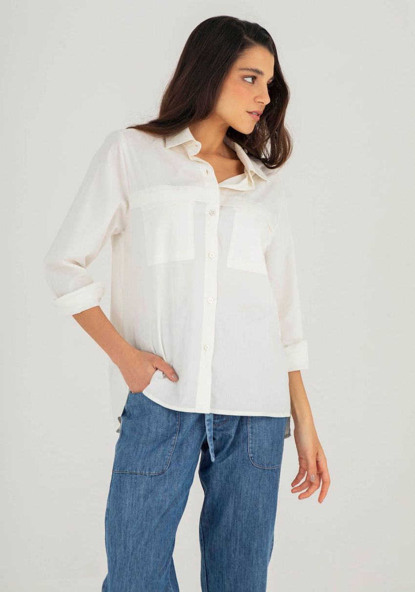 Camisa Tricoline Off White