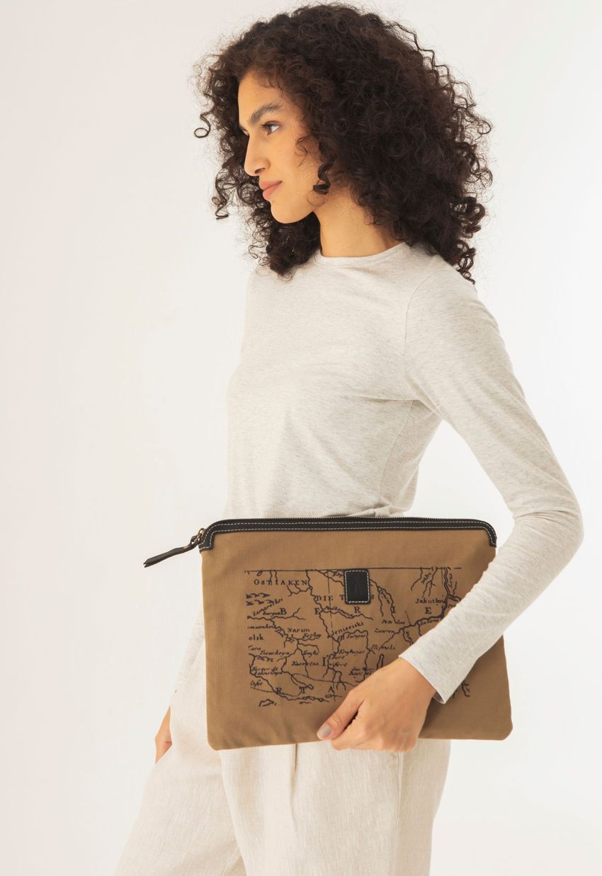 Estojo Notebook Lona Mapa Preto