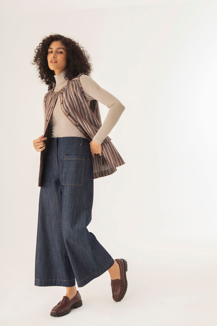 Colete Alongado Jacquard Solo