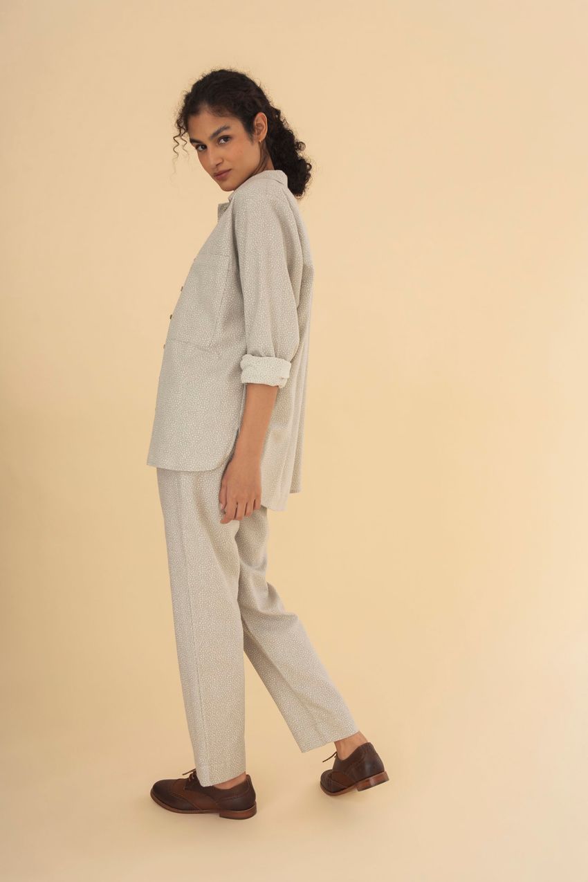 Camisa Oversized Jacquard Pintadinho