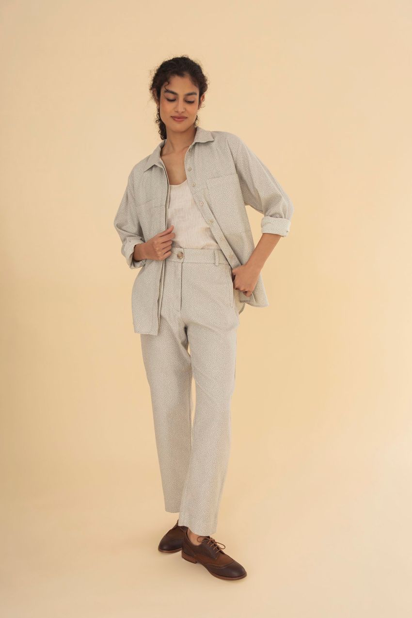Camisa Oversized Jacquard Pintadinho