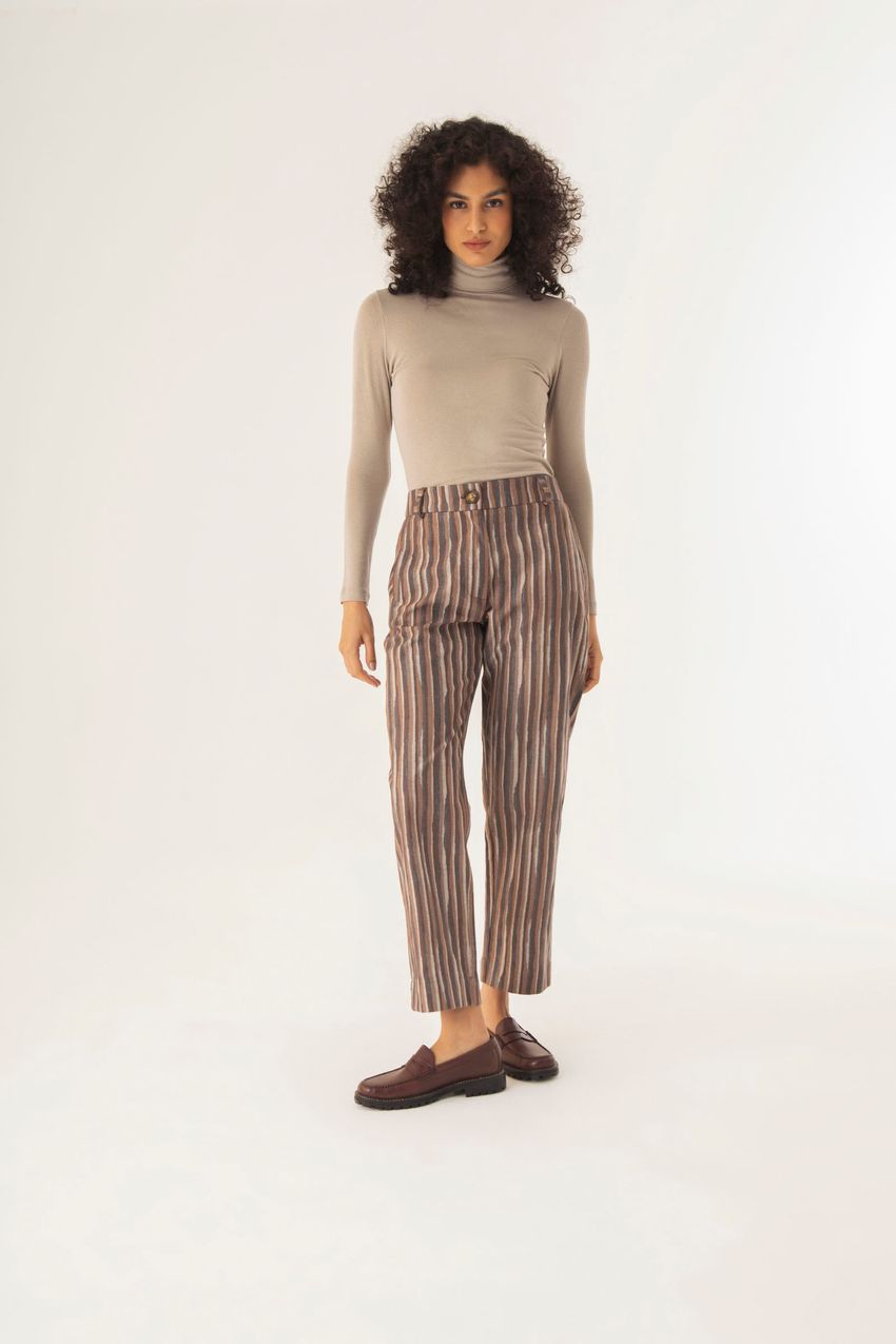 Calça Reta Jacquard Solo
