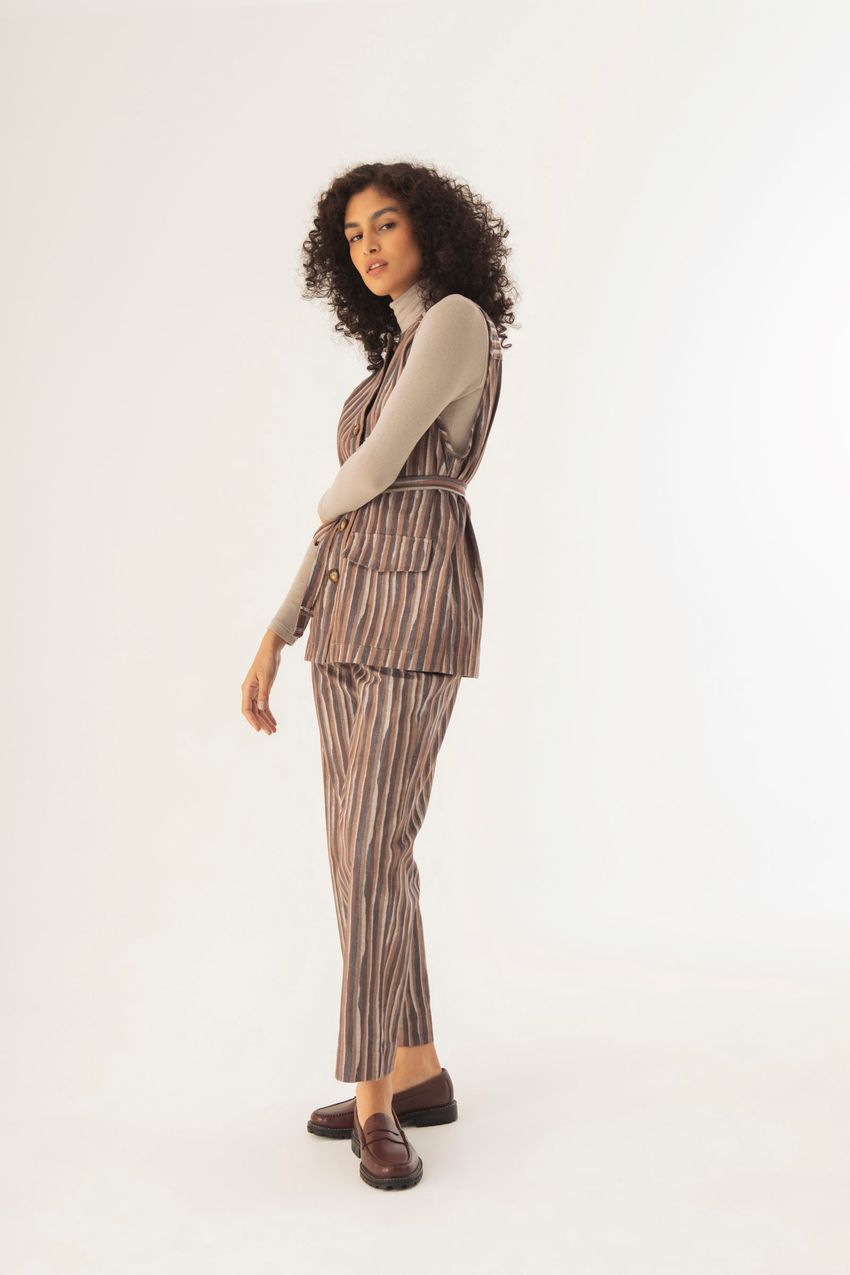 Calça Reta Jacquard Solo