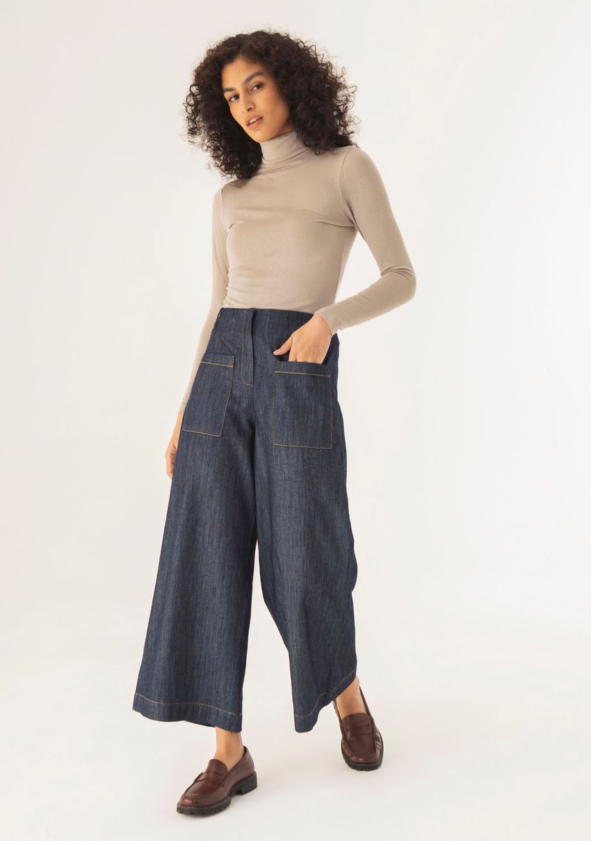 Calça Bolsos Jeans 