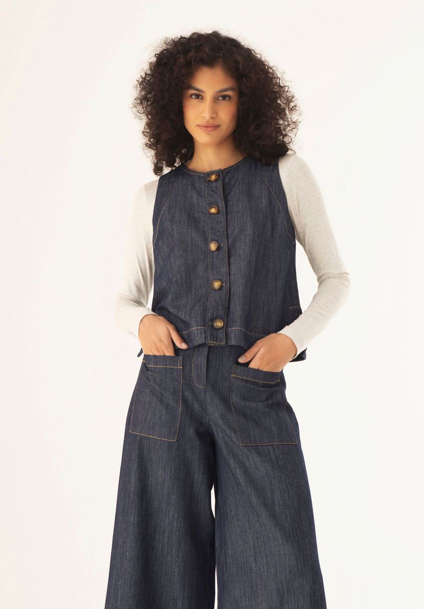 Calça Bolsos Jeans 