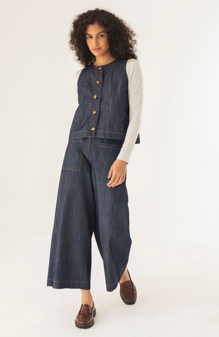 Calça Bolsos Jeans 