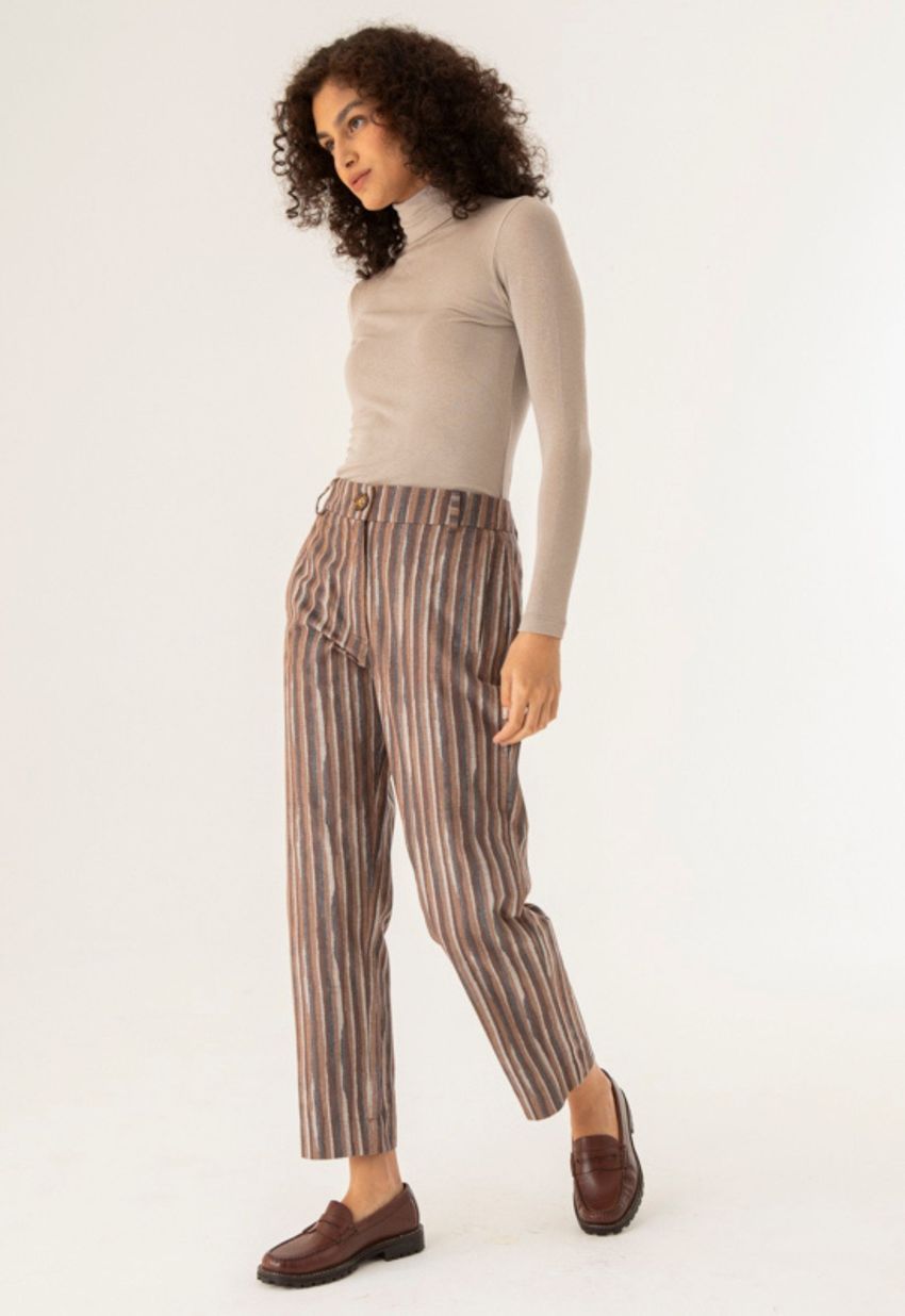 Calça Reta Jacquard Solo