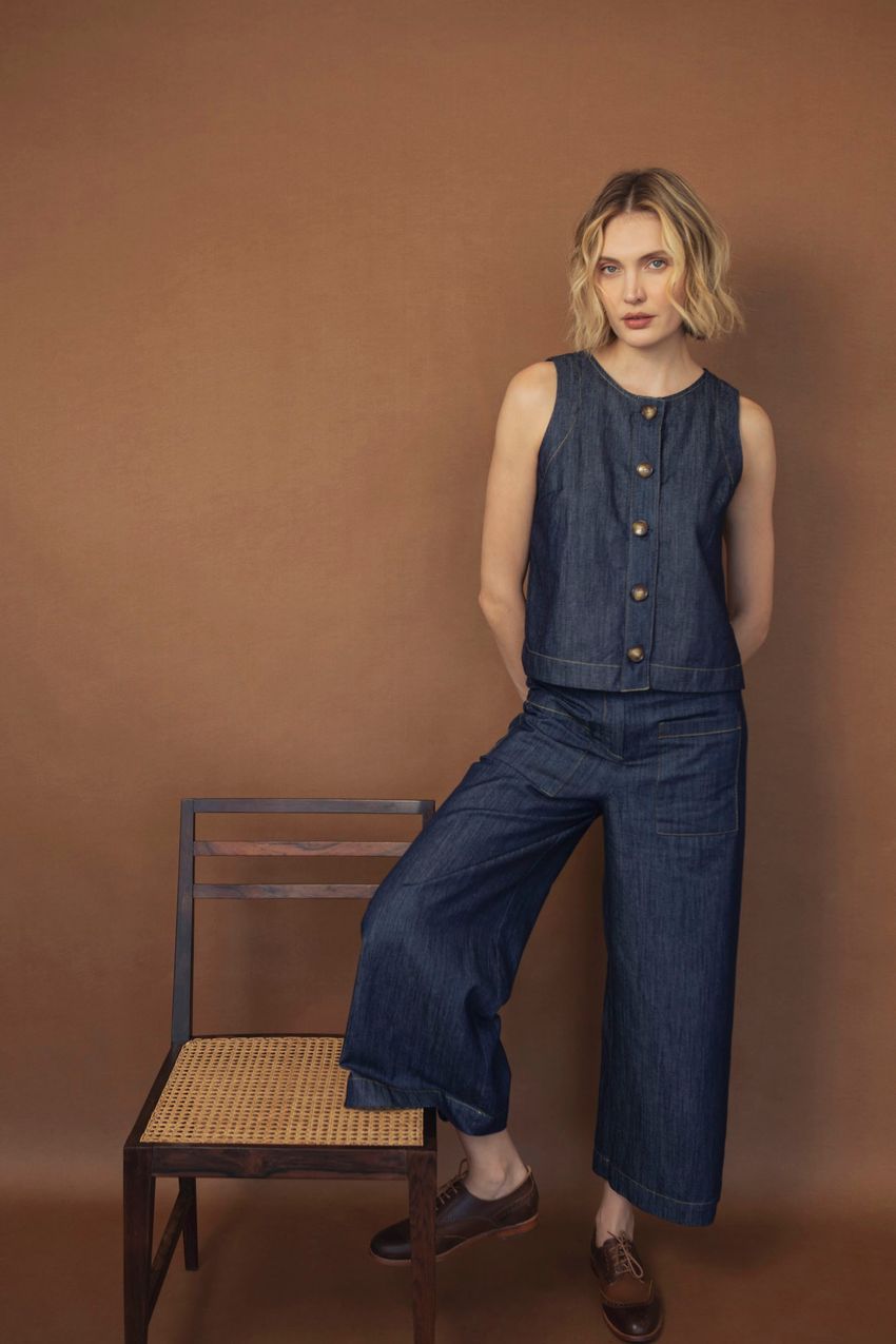 Calça Bolsos Jeans 