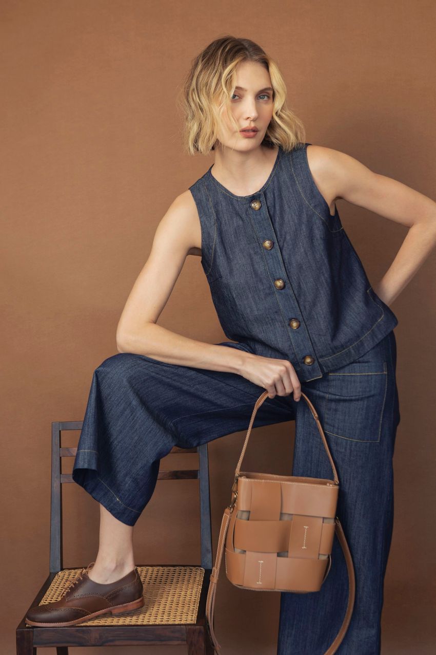 Bolsa Balde Maxi Tressê Caramelo