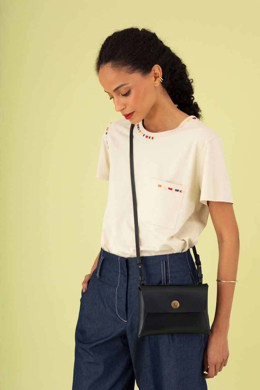 Bolsa Pochete Envelope Preta