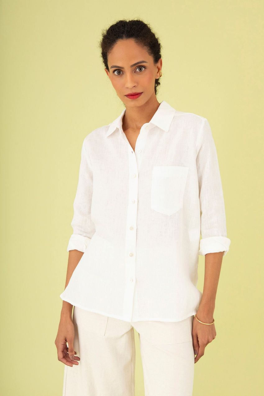 Camisa Linho Off White