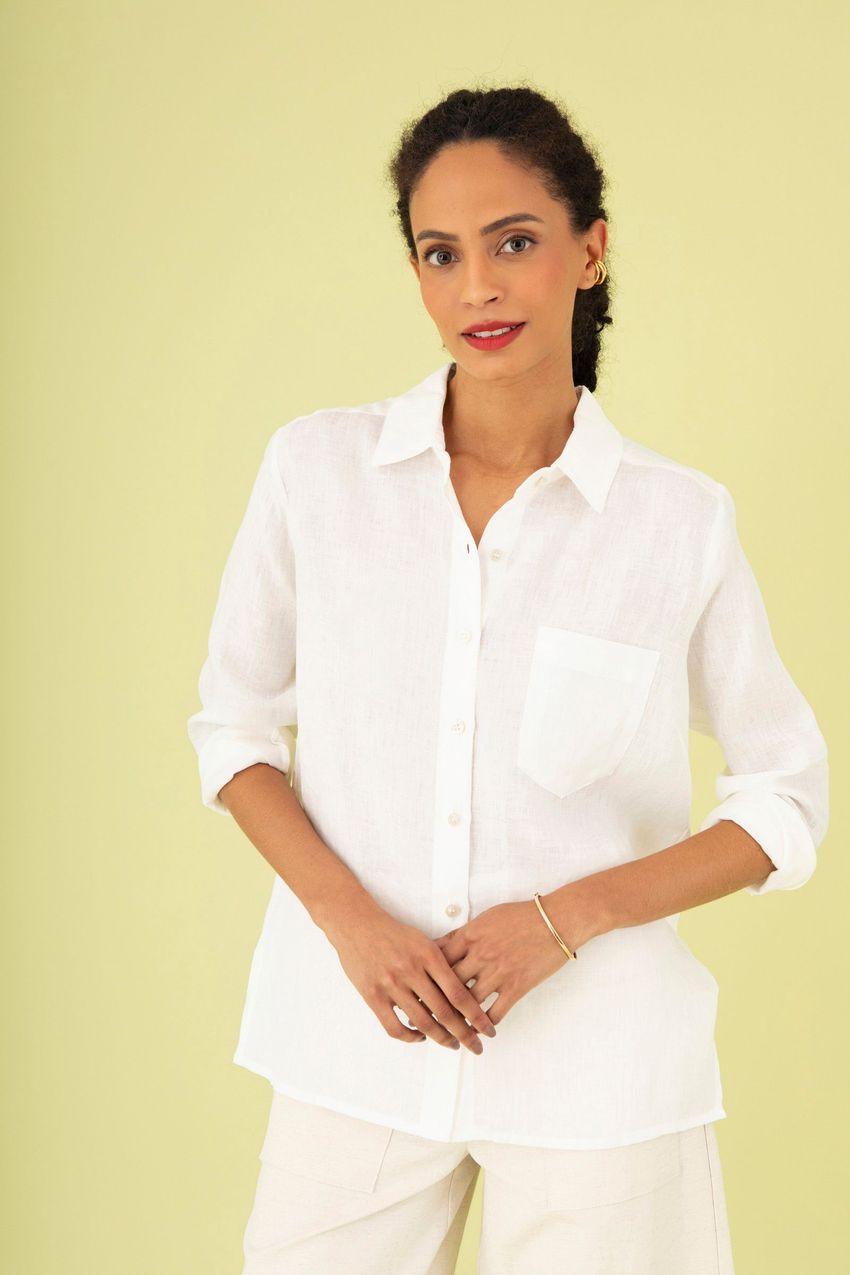 Camisa Linho Off White