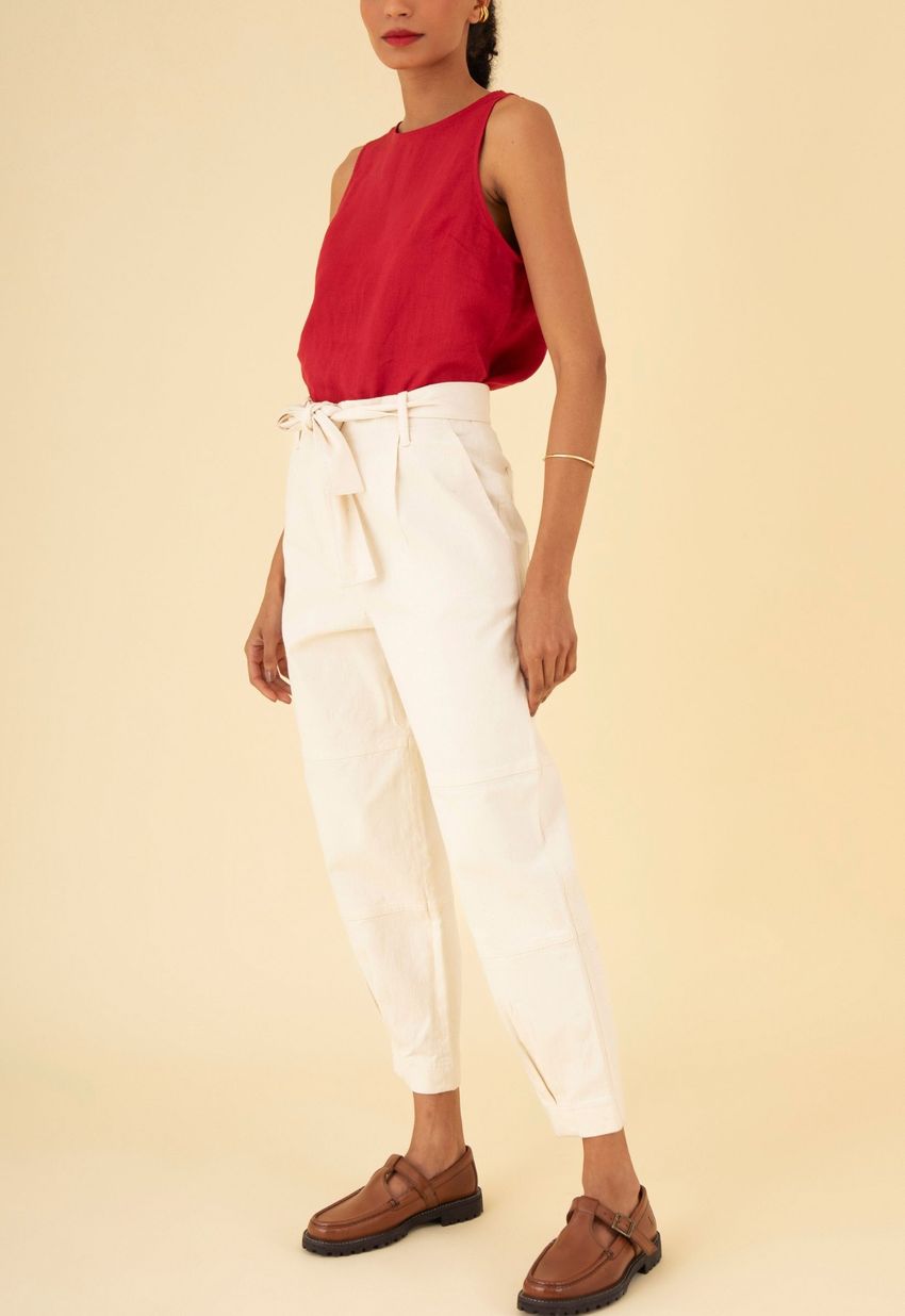 Calça Laço Sarja Cru
