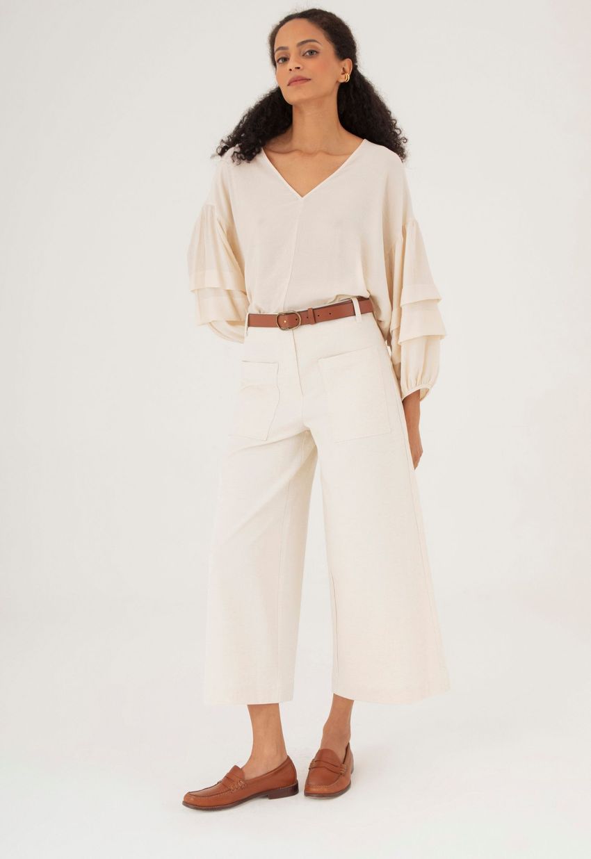 Calça Bolsos Natural