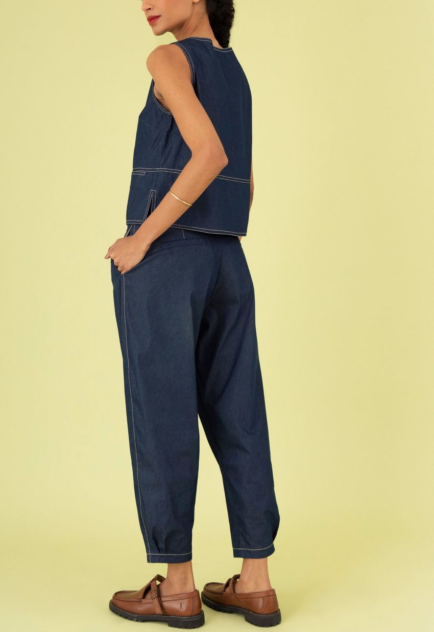 Calça Pespontos Índigo