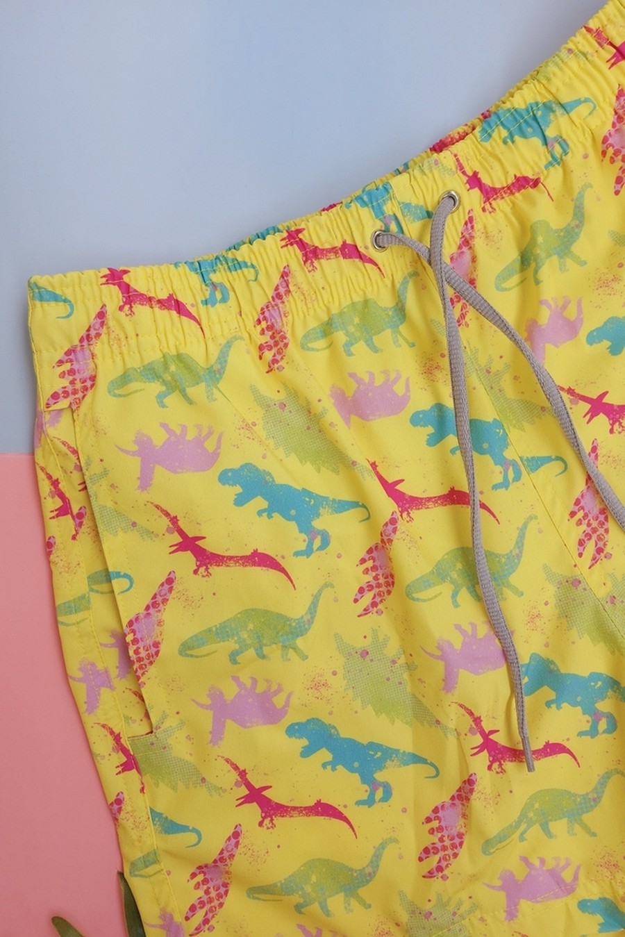 shorts masculino amarelo dinossauro 5059 mer bleu resort wear