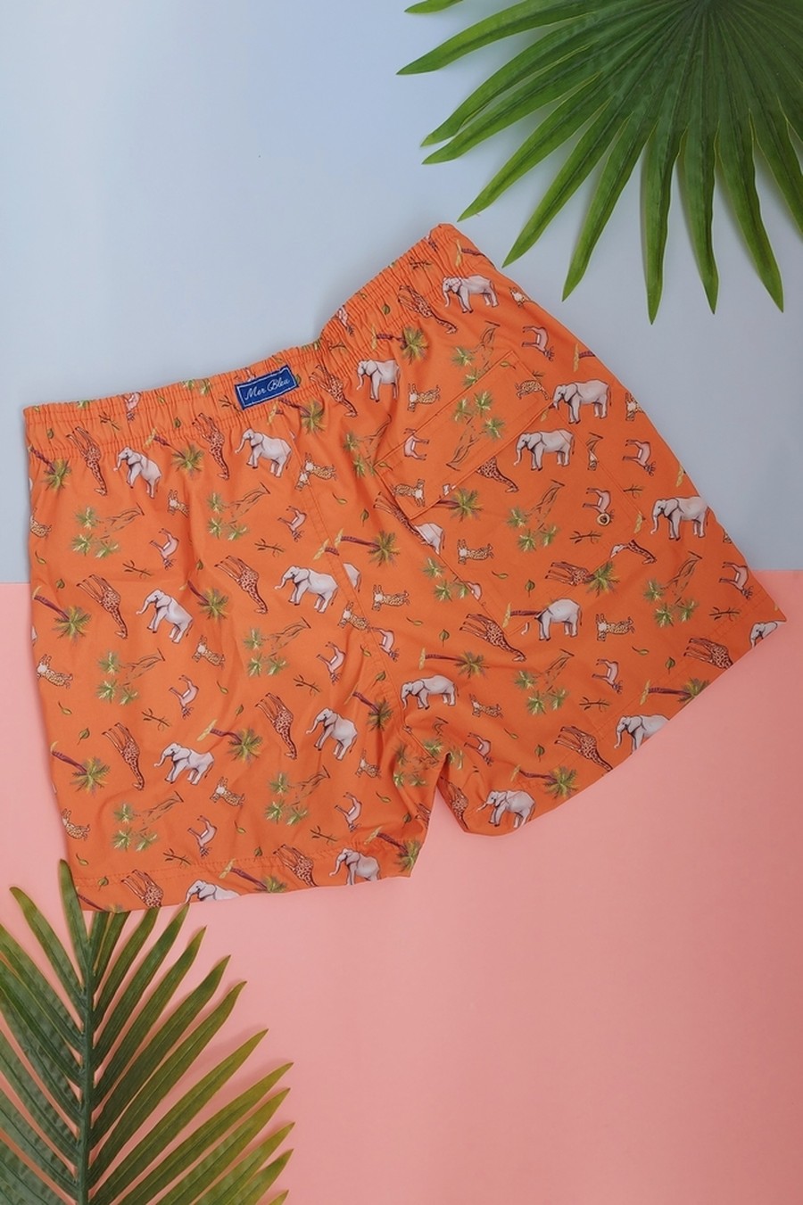 shorts masculino laranja animais 5069 mer bleu resort wear