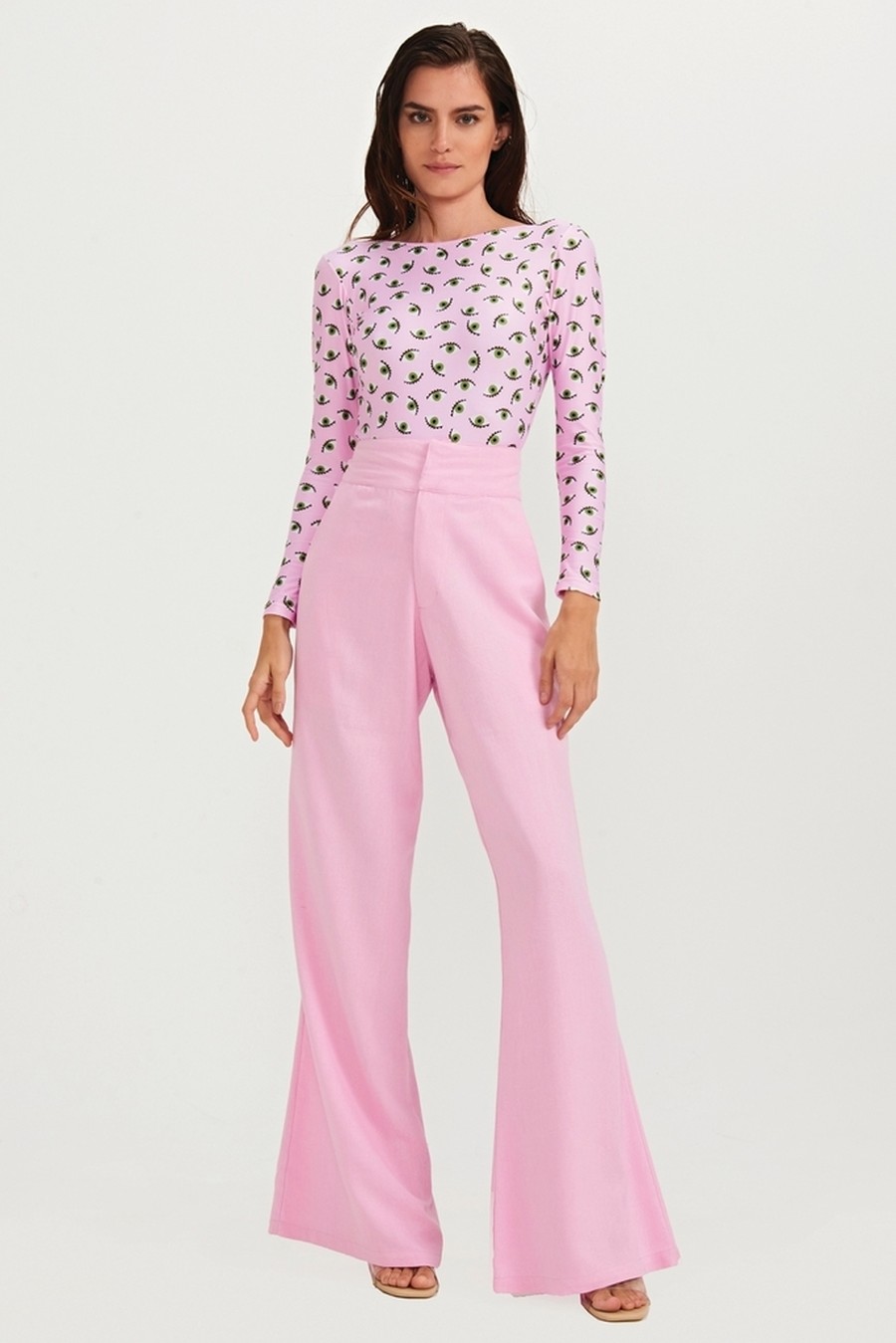 calça pantalona aime rosa CL11 triya