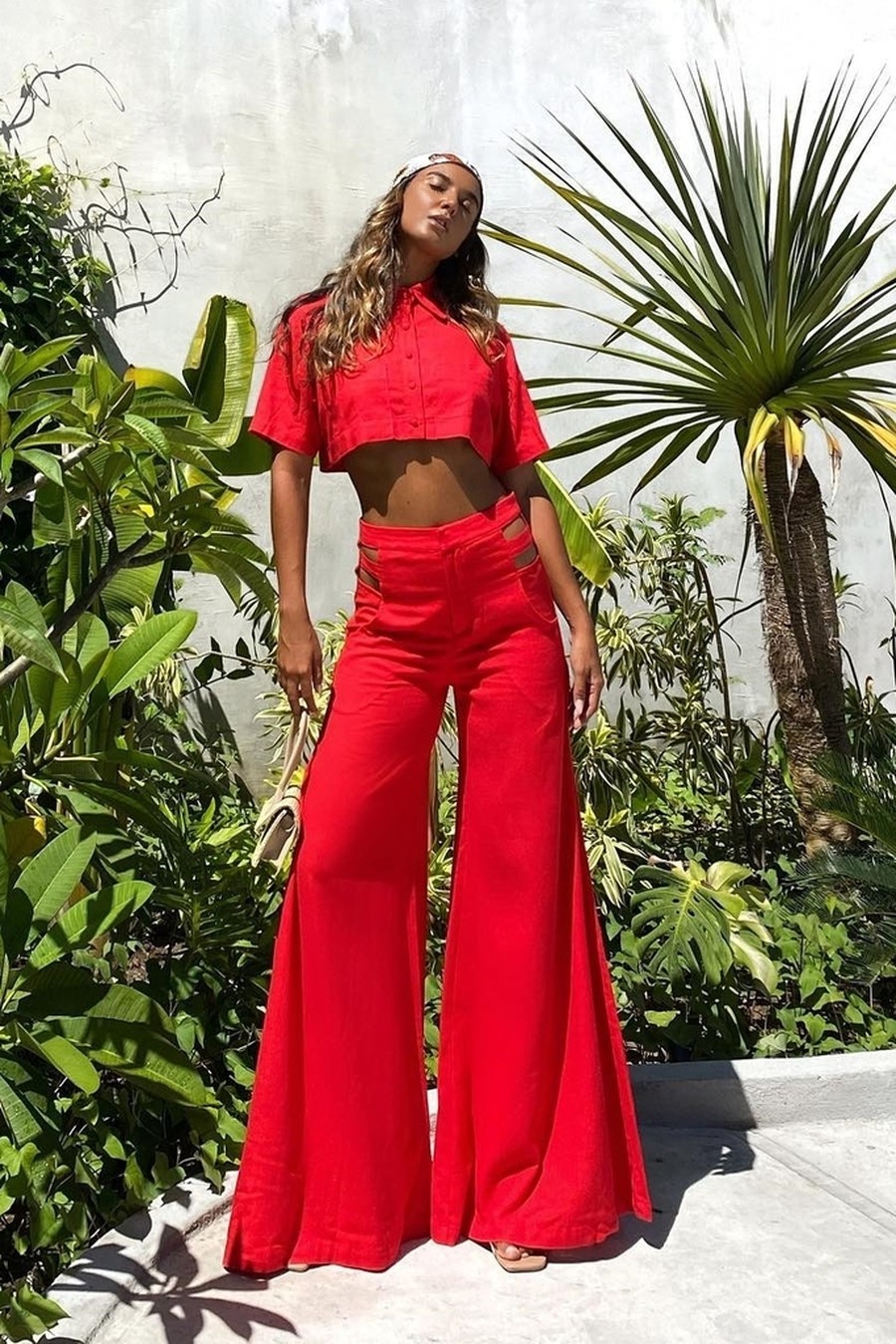 camisa cropped red 0980 hype beachwear