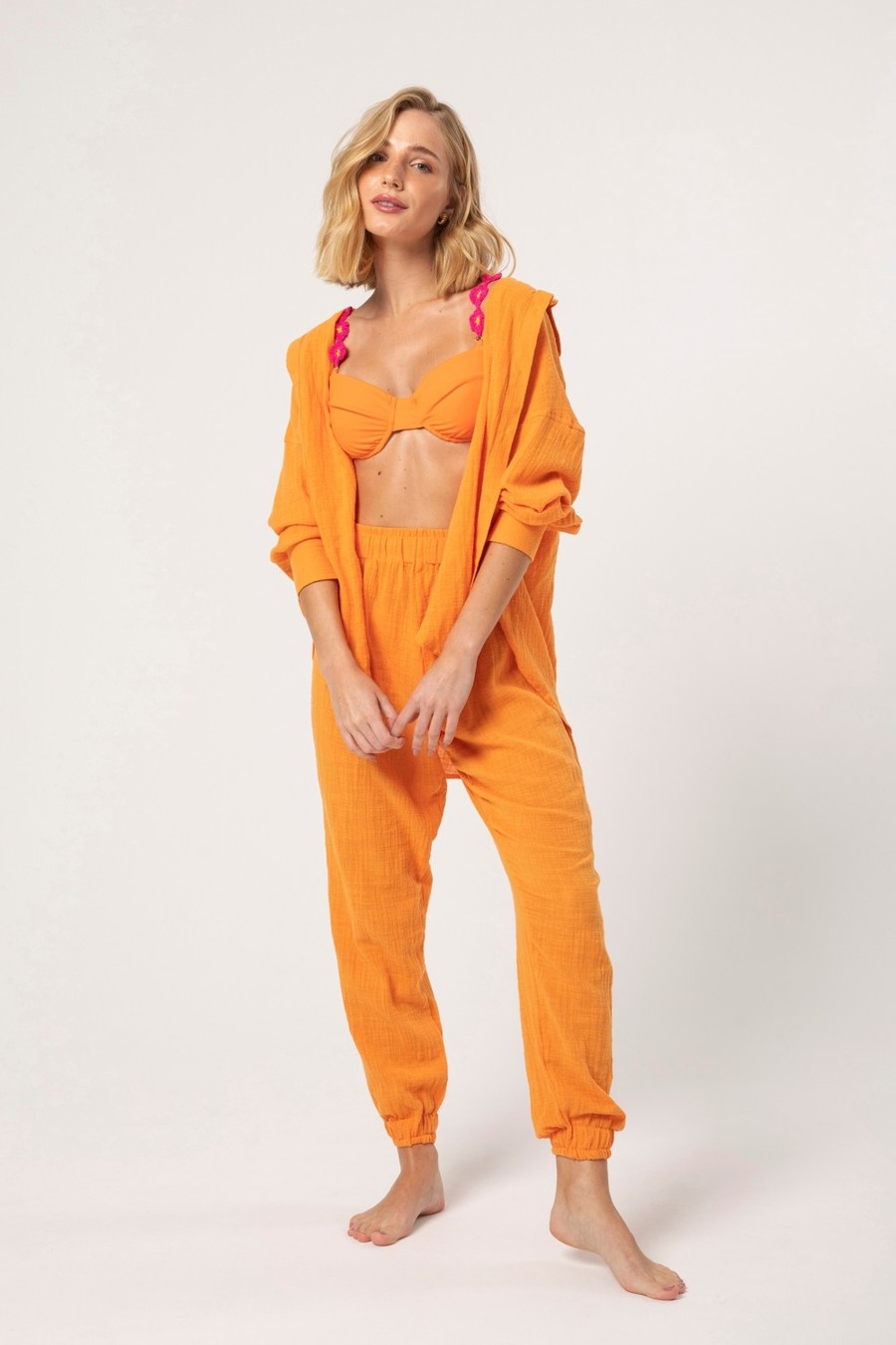 calça moana orange 1367 hype beachwear