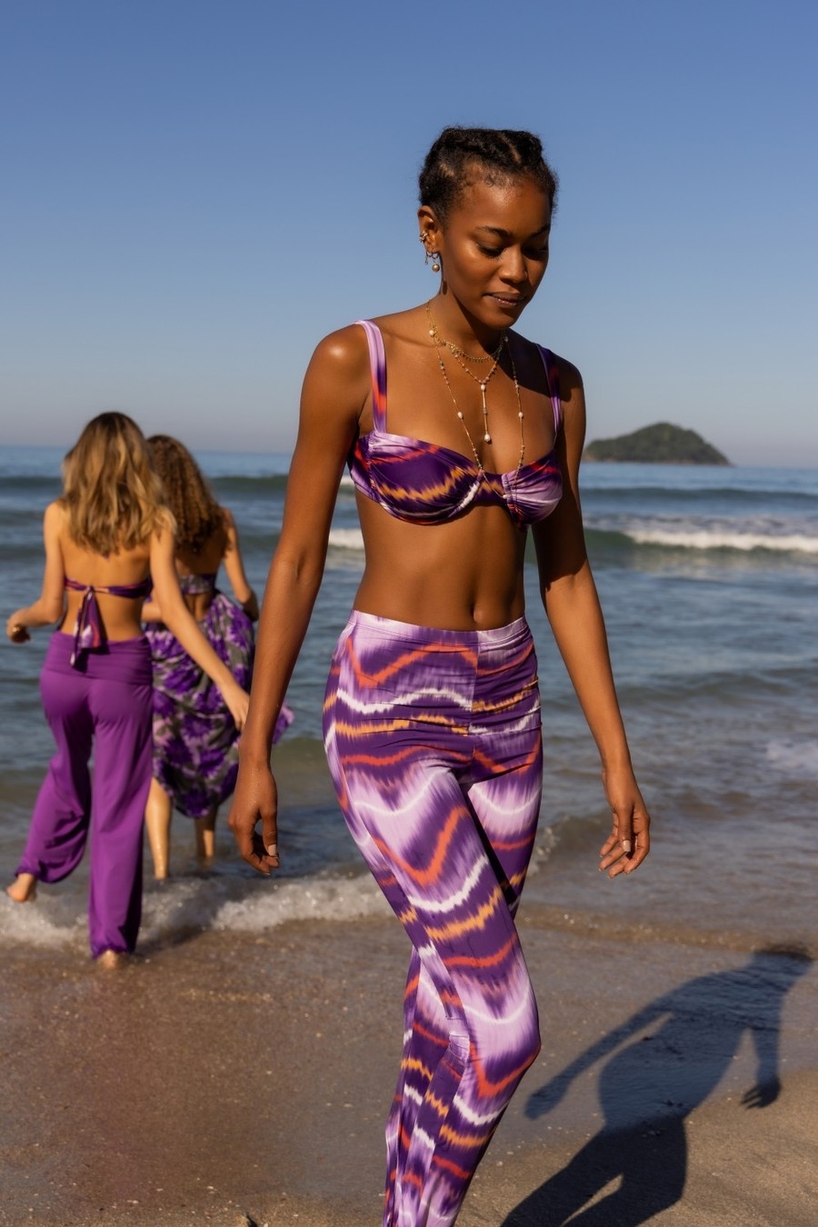 calça aura tie dye purple CL10 triya - Morango Brasil