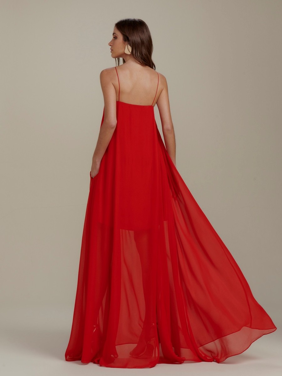 vestido longo vermelho anna 0400 oásis resortwear